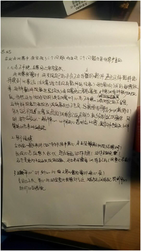 比賽后總結(jié)，洞悉成敗，砥礪前行，為未來再出發(fā)蓄力備戰(zhàn)